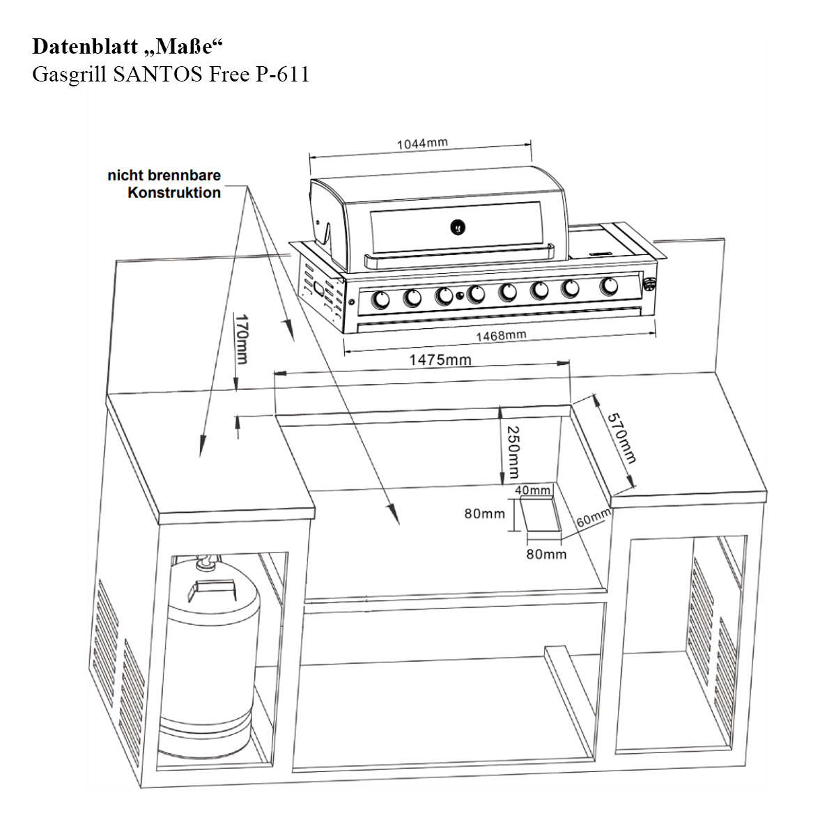 SANTOS Free P-611 Einbaugrill